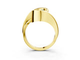 Yellow gold Fancy Green Round Cut Solitaire Tension-Set Diamond Split Shank Ring_3