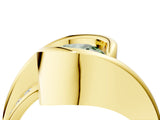 Yellow gold Fancy Green Round Cut Solitaire Tension-Set Diamond Split Shank Ring_4
