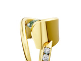 Yellow gold Fancy Green Round Cut Solitaire Tension-Set Diamond Split Shank Ring_5