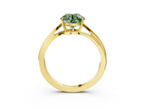 Yellow gold Fancy Green Round  Cut Solitaire Twist Band Ring with Four-Prong Setting_23