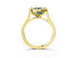Yellow gold Fancy Green Round  Diamond Cluster Halo Solitaire with Four-Prong Setting_98