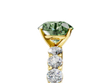 Yellow gold Fancy Green Round  Diamond Pavé Band Solitaire with Four-Prong Setting_8