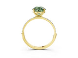 Yellow gold Fancy Green Round  Diamond Pavé Band with Six-Prong Setting_34