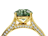 Yellow gold Fancy Green Round  Diamond Solitaire with Pave Band and Six-Prong Setting_24