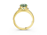 Yellow gold Fancy Green Round  Diamond Three-Stone Pave Band with Four-Prong Setting_23