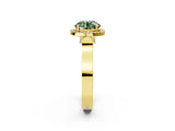Yellow gold Fancy Green Round  Halo Pave Split Shank Prong Setting Ring_41