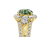 Yellow gold Fancy Green Round  Halo Split Shank Diamond Engagement Ring with Prong Setting_25