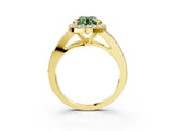 Yellow gold Fancy Green Round  Halo Split Shank Pave Diamond Ring with Four-Prong Setting_51
