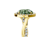Yellow gold Fancy Green Round  Halo Twist Band Solitaire Ring_25