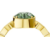 Yellow gold Fancy Green Round  Milgrain Marquise Diamond Twist Band Ring_66