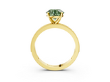 Yellow gold Fancy Green Round  Milgrain Pave Diamond Engagement Ring with Four-Prong Setting_72