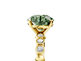 Yellow gold Fancy Green Round  Solitaire Bezel Accent Diamond Engagement Ring with Beaded Band and Four-Prong Setting_72