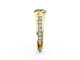 Yellow gold Fancy Green Round  Solitaire Bezel-Set Diamond Ring with Channel-Set Band_39