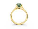 Yellow gold Fancy Green Round  Solitaire Bezel-Set Diamond Ring with Channel-Set Band_40