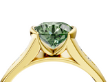 Yellow gold Fancy Green Round  Solitaire Bezel-Set Diamond Ring with Channel-Set Band_41