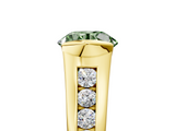 Yellow gold Fancy Green Round  Solitaire Bezel-Set Diamond Ring with Channel-Set Band_42