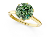 Yellow gold Fancy Green Round  Solitaire Cathedral Diamond Ring with Six-Prong Setting_19