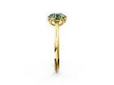 Yellow gold Fancy Green Round  Solitaire Cathedral Diamond Ring with Six-Prong Setting_20