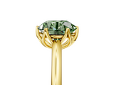 Yellow gold Fancy Green Round  Solitaire Cathedral Diamond Ring with Six-Prong Setting_23