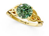 Yellow gold Fancy Green Round  Solitaire Celtic Knot Engagement Ring with Four-Prong Setting_59