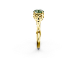 Yellow gold Fancy Green Round  Solitaire Celtic Knot Engagement Ring with Four-Prong Setting_60