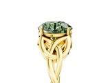 Yellow gold Fancy Green Round  Solitaire Celtic Knot Engagement Ring with Four-Prong Setting_63