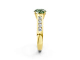 Yellow gold Fancy Green Round  Solitaire Channel-Set Diamond Engagement Ring with Four-Prong Setting_34