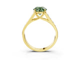 Yellow gold Fancy Green Round  Solitaire Channel-Set Diamond Engagement Ring with Four-Prong Setting_35