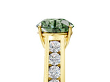 Yellow gold Fancy Green Round  Solitaire Channel-Set Diamond Engagement Ring with Four-Prong Setting_37