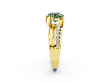 Yellow gold Fancy Green Round  Solitaire Channel-Set Split Shank Ring with Tension Prong Setting_5