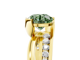 Yellow gold Fancy Green Round  Solitaire Channel-Set Split Shank Ring with Tension Prong Setting_8