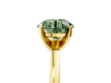 Yellow gold Fancy Green Round  Solitaire Diamond Engagement Ring with Four-Prong Setting on a Classic Band_8