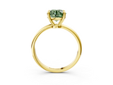 Yellow gold Fancy Green Round  Solitaire Diamond Ring with 4-Prong Setting on a Classic Band_6