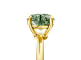Yellow gold Fancy Green Round  Solitaire Diamond Ring with 4-Prong Setting on a Classic Band_8