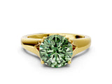 Yellow gold Fancy Green Round  Solitaire Diamond Ring with Cathedral Band and Four-Prong Setting_83