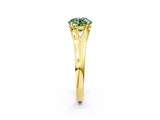 Yellow gold Fancy Green Round  Solitaire Diamond Ring with Cathedral Band and Four-Prong Setting_85