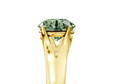 Yellow gold Fancy Green Round  Solitaire Diamond Ring with Cathedral Band and Four-Prong Setting_88
