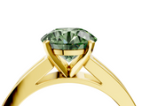 Yellow gold Fancy Green Round  Solitaire Diamond Ring with Channel-Set Band and Four-Prong Setting_7