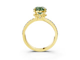 Yellow gold Fancy Green Round  Solitaire Diamond Ring with Channel Set Band and Six-Prong Setting_51