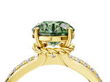 Yellow gold Fancy Green Round  Solitaire Diamond Ring with Channel Set Band and Six-Prong Setting_52