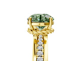 Yellow gold Fancy Green Round  Solitaire Diamond Ring with Channel Set Band and Six-Prong Setting_53
