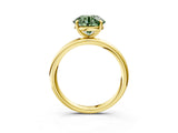 Yellow gold Fancy Green Round  Solitaire Diamond Ring with Four-Prong Setting on a Plain Band_23