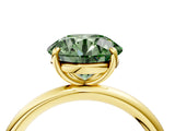 Yellow gold Fancy Green Round  Solitaire Diamond Ring with Four-Prong Setting on a Plain Band_24