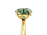 Yellow gold Fancy Green Round  Solitaire Diamond Ring with Four-Prong Setting on a Plain Band_25