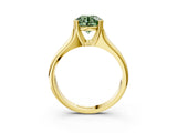 Yellow gold Fancy Green Round  Solitaire Diamond Ring with Six-Prong Cathedral Setting_35