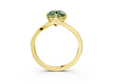 Yellow gold Fancy Green Round  Solitaire Diamond Ring with Six-Prong Setting and Tapered Band_20