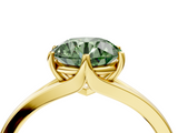 Yellow gold Fancy Green Round  Solitaire Diamond Ring with Six-Prong Setting and Tapered Band_21