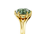 Yellow gold Fancy Green Round  Solitaire Diamond Ring with Six-Prong Setting and Tapered Band_22