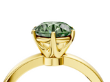 Yellow gold Fancy Green Round  Solitaire Diamond Ring with Six-Prong Setting on a Classic Band_7