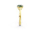 Yellow gold Fancy Green Round  Solitaire Diamond Ring with Split Shank and Four-Prong Setting_14